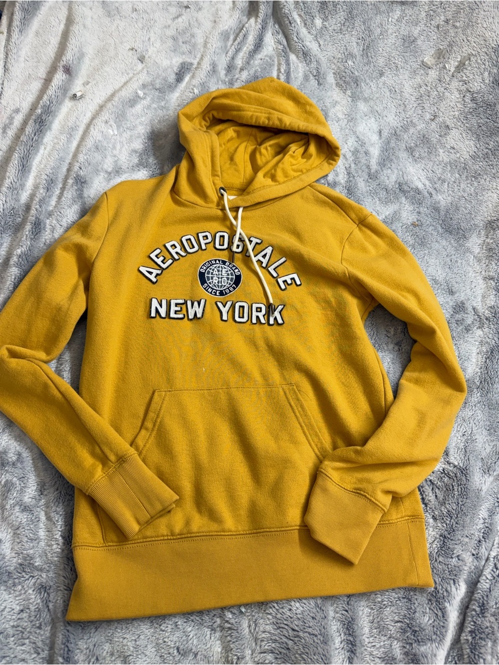 Aeropostale Men's Mustard Yellow Pullover Hoodie